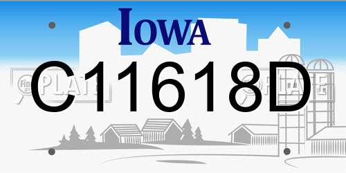 C11618D Iowa License Plate