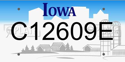 C12609E Iowa License Plate