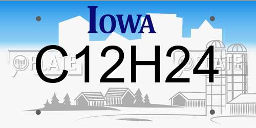 C12H24 Iowa License Plate