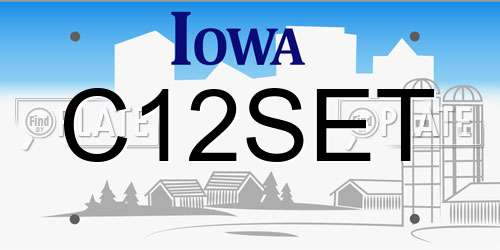 C12SET Iowa License Plate
