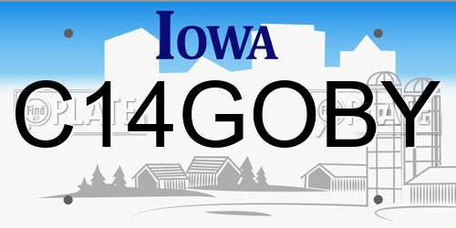 C14GOBY Iowa License Plate