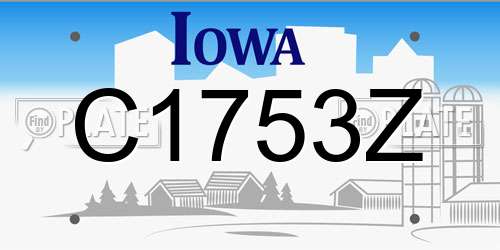 C1753Z Iowa License Plate