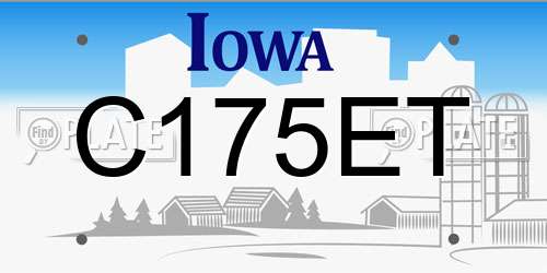 C175ET Iowa License Plate