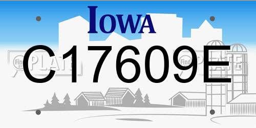 C17609E Iowa License Plate