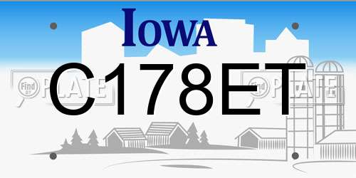 C178ET Iowa License Plate