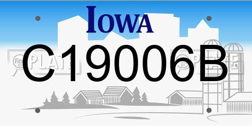 C19006B Iowa License Plate