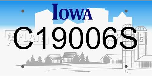 C19006S Iowa License Plate