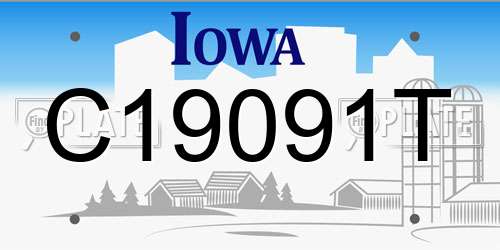 C19091T Iowa License Plate