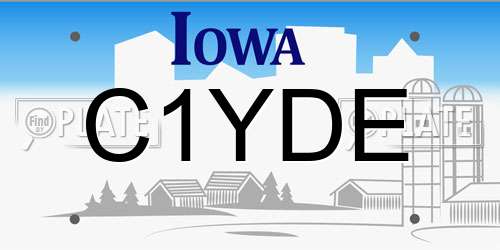 C1YDE Iowa License Plate