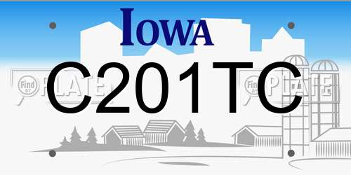 C201TC Iowa License Plate