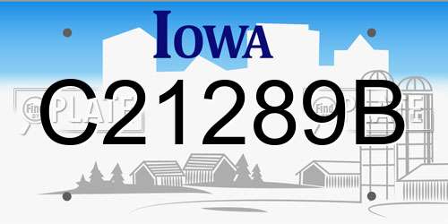 C21289B Iowa License Plate