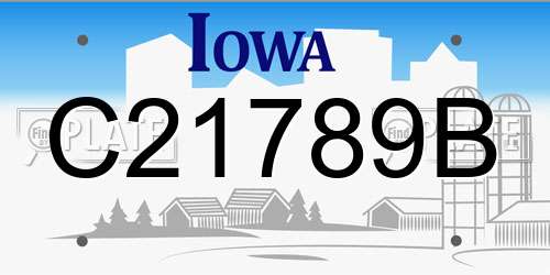 C21789B Iowa License Plate