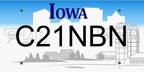 C21NBN Iowa License Plate
