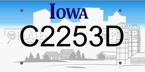 C2253D Iowa License Plate