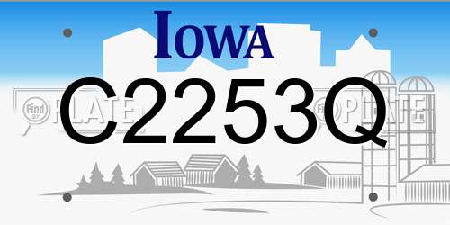 C2253Q Iowa License Plate