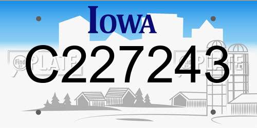 C227243 Iowa License Plate