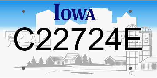 C22724E Iowa License Plate