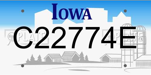 C22774E Iowa License Plate