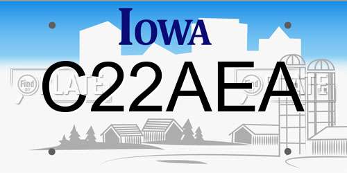 C22AEA Iowa License Plate