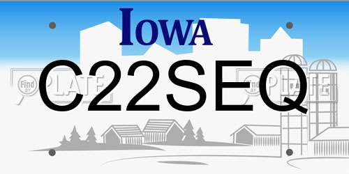 C22SEQ Iowa License Plate