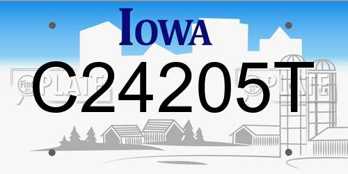 C24205T Iowa License Plate