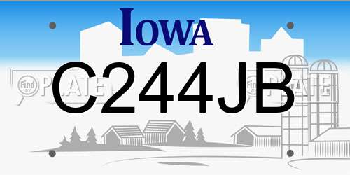 C244JB Iowa License Plate