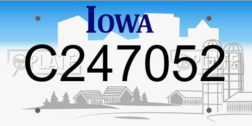 C247052 Iowa License Plate