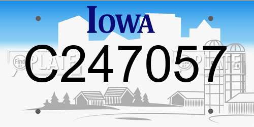 C247057 Iowa License Plate