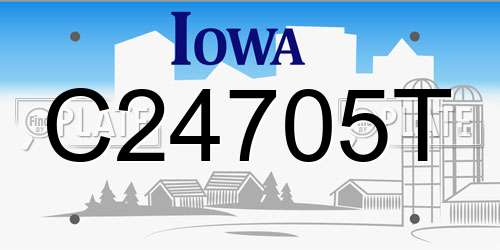C24705T Iowa License Plate