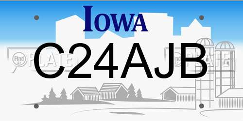 C24AJB Iowa License Plate