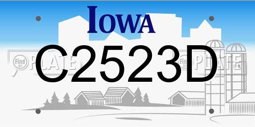 C2523D Iowa License Plate