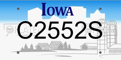 C2552S Iowa License Plate