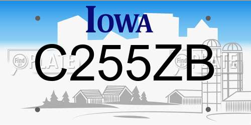 C255ZB Iowa License Plate