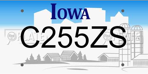 C255ZS Iowa License Plate