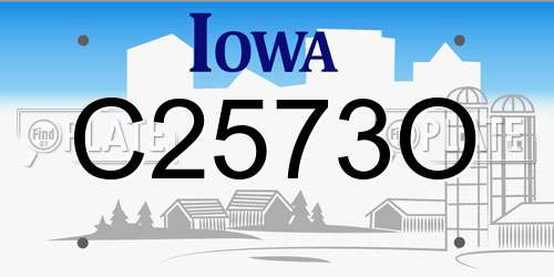 C2573O Iowa License Plate