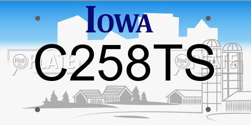 C258TS Iowa License Plate