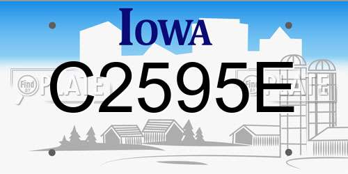 C2595E Iowa License Plate