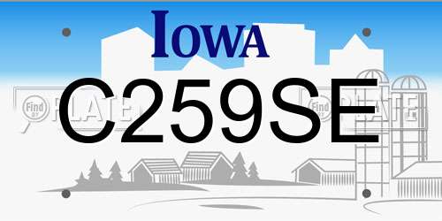 C259SE Iowa License Plate