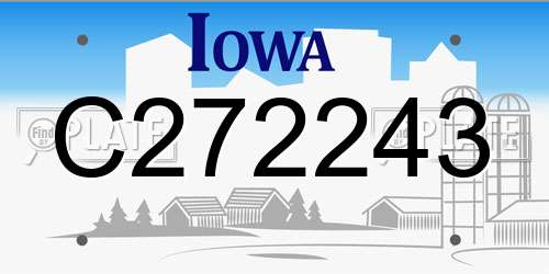 C272243 Iowa License Plate