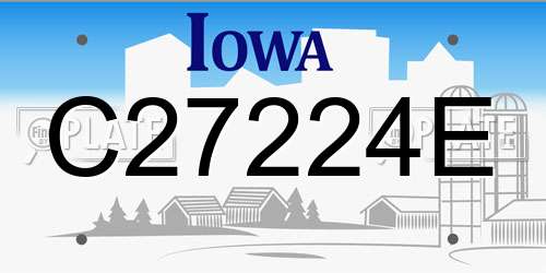C27224E Iowa License Plate