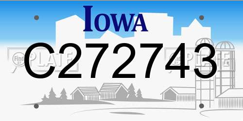 C272743 Iowa License Plate