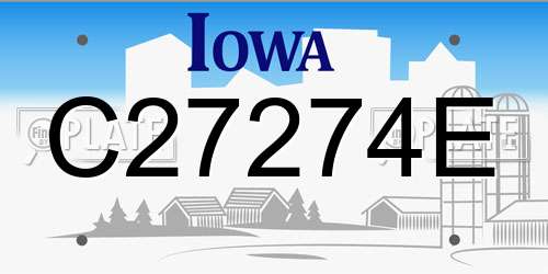 C27274E Iowa License Plate