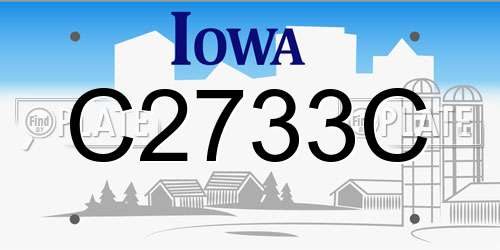 C2733C Iowa License Plate