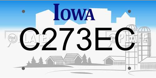 C273EC Iowa License Plate