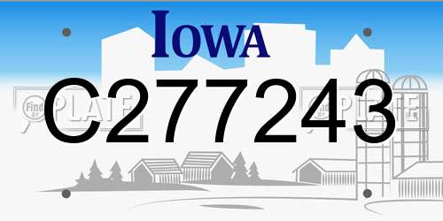 C277243 Iowa License Plate