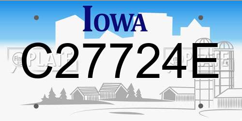 C27724E Iowa License Plate