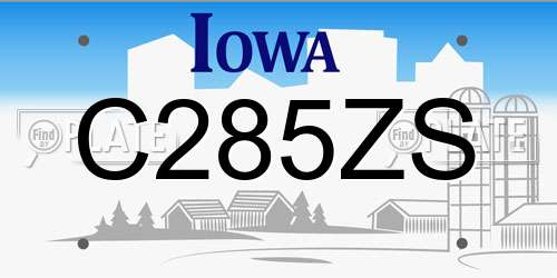 C285ZS Iowa License Plate