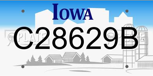 C28629B Iowa License Plate