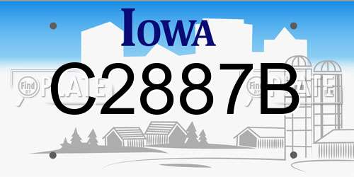 C2887B Iowa License Plate