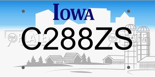 C288ZS Iowa License Plate